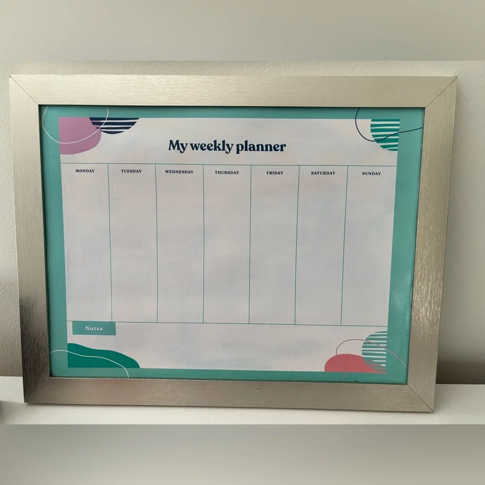 Silver and Teal Weekly Planner